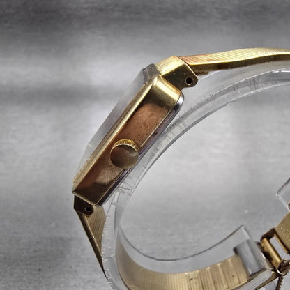 Seiko Tank Watch Women 20mm Brown Dial Gold Tone Rectangle 2621-5200 New Batt2