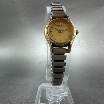 Seiko Watch Women 20mm Champagne Dial Gold Tone Round 2Y01-0A19 New Battery VTG15