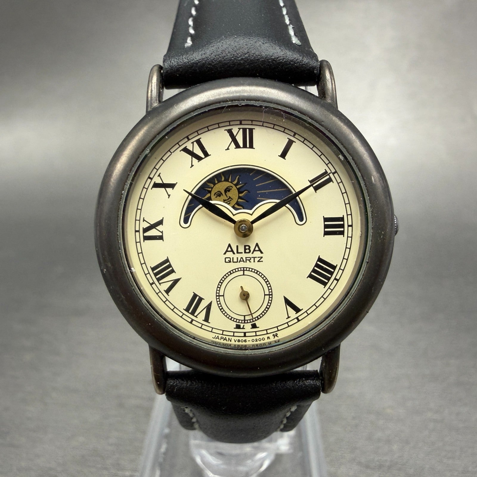 Seiko Alba Watch Women 30mm Cream Dial Black Tone Day/Night V806-0100 NewBat0