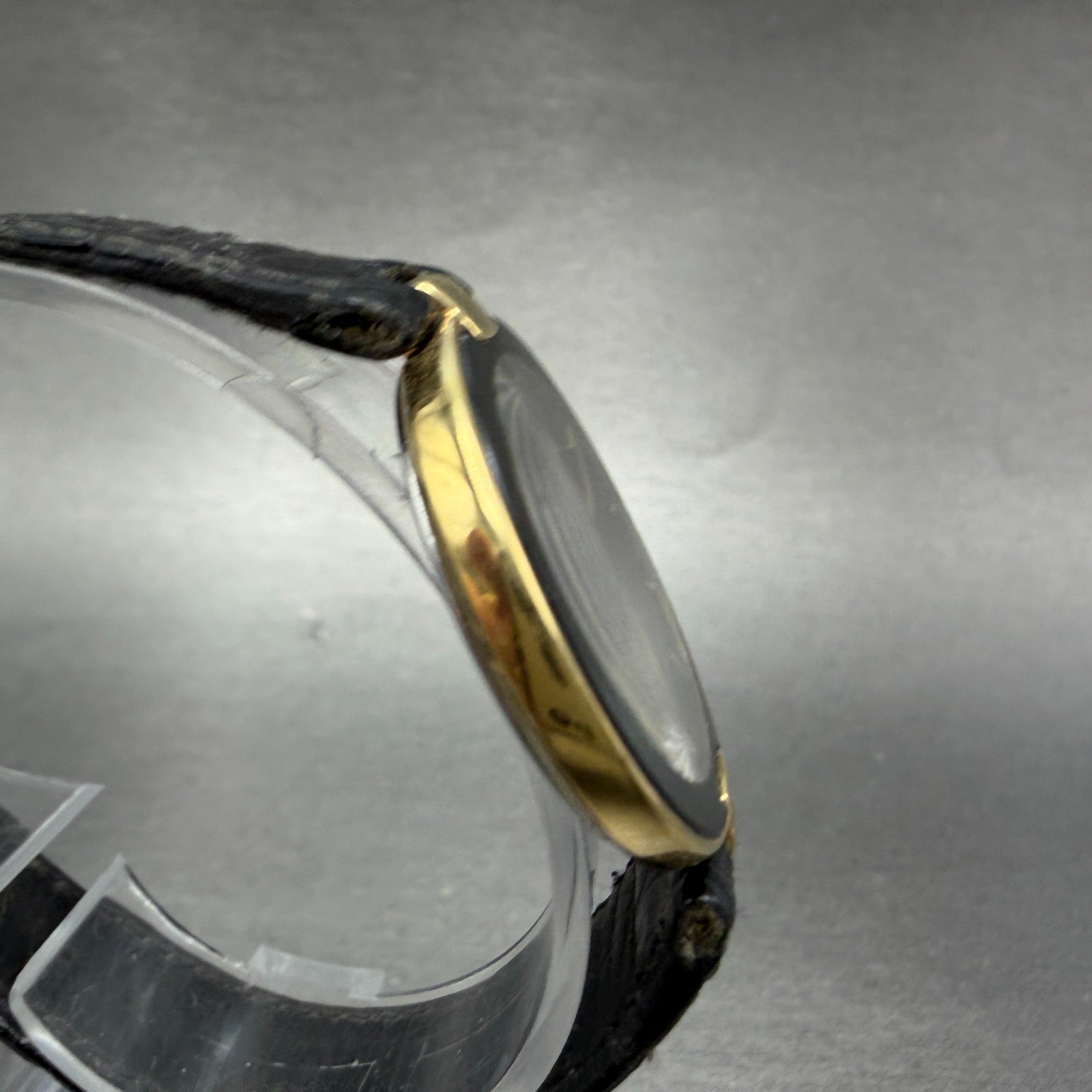 Seiko Lassale Watch Men 32mm Black Dial Gold Tone Round 5A54-2000 New Battery3