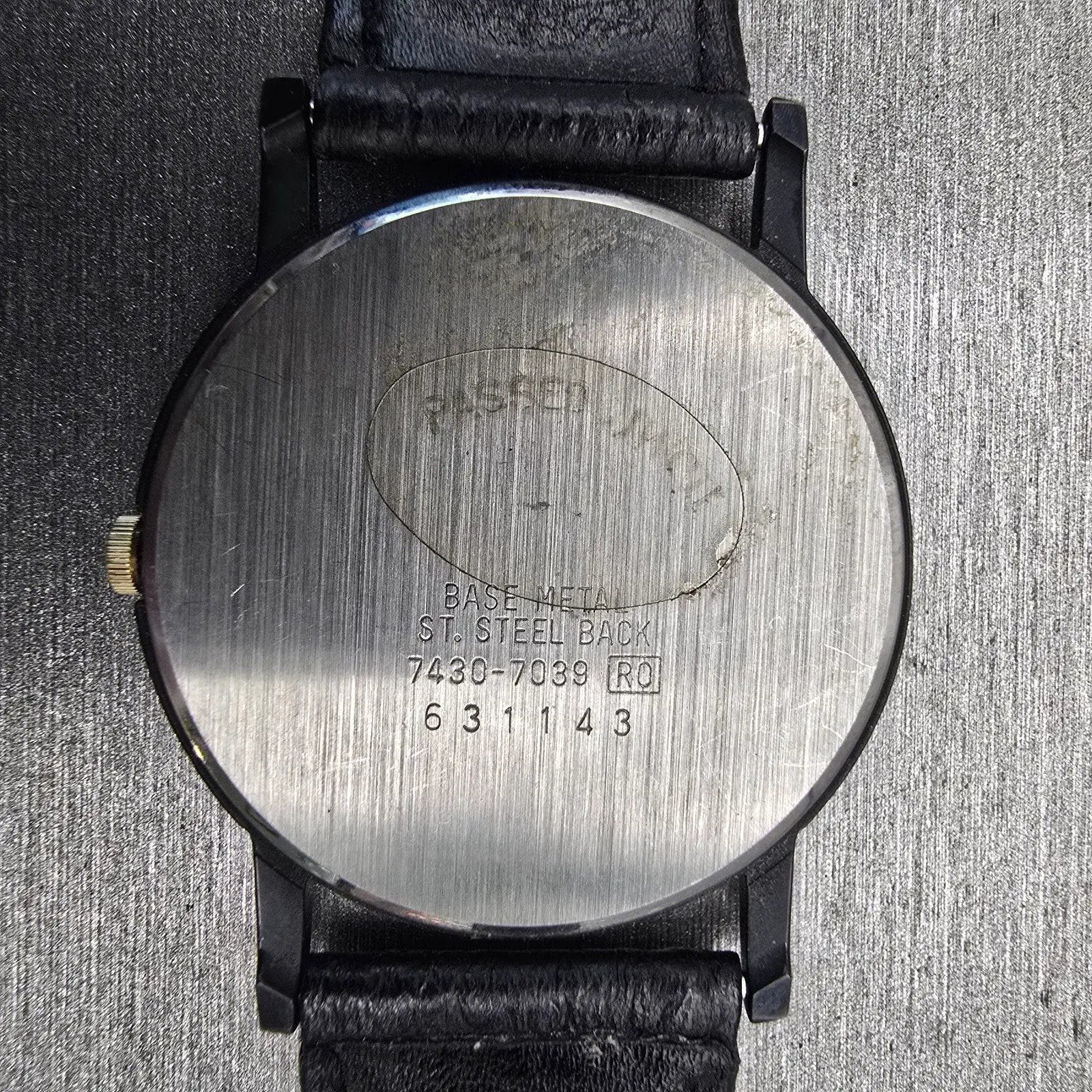 Seiko Watch Men 32mm Black Dial Black Tone Round 7430-7039 New Battery Vintage10