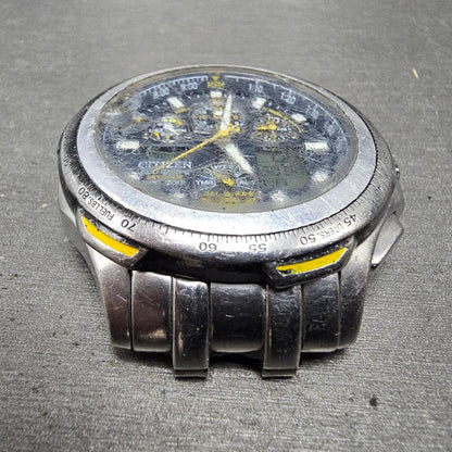 Citizen Eco-Drive Blue Angles Skyhawk Watch Men 44mm Blue Dial Silver Tone Runs2