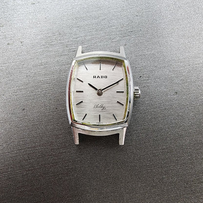 Rado Silky Tank Watch Women 18mm Silver Dial Steel Rectangle Manual Wind PARTS0