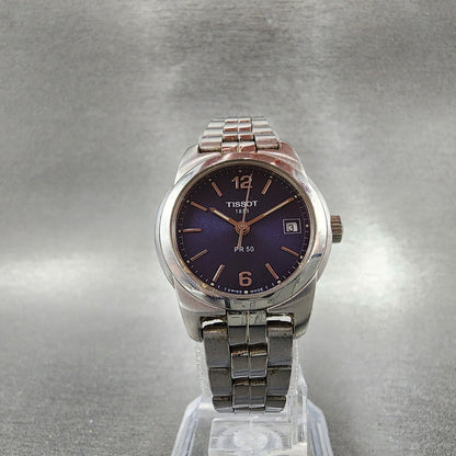 Tissot PR50 Watch Women 25mm Blue Dial Stainless Steel Date Round New Battery5