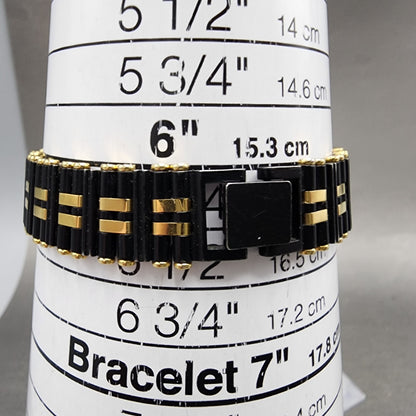 Seiko Tank Watch Women 14mm Black Dial Black & Gold Tone 2e205379 New Battery10