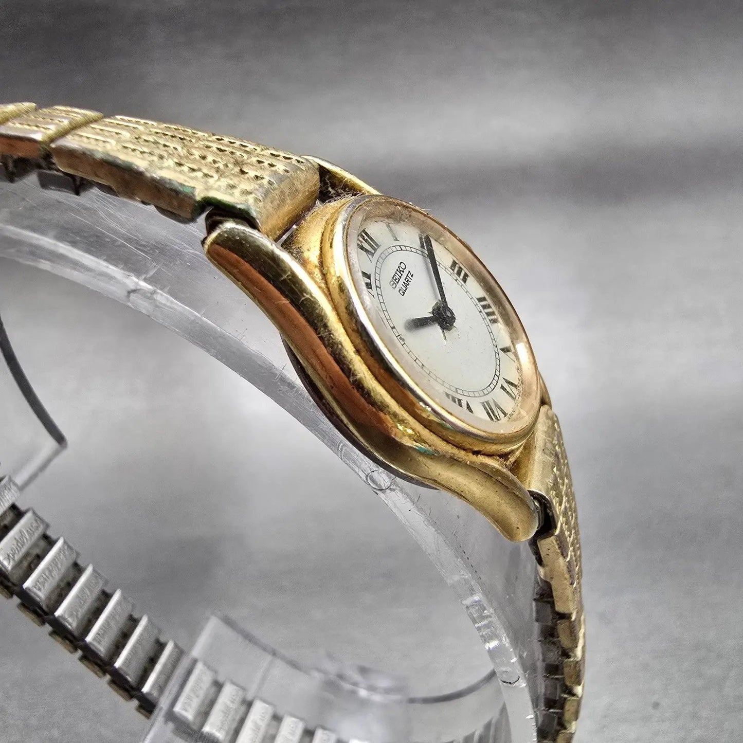 Seiko Watch Women 20mm White Dial Gold Tone Round 1400-0029 Vintage New Battery3