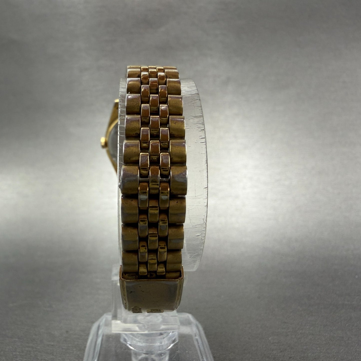 Seiko SQ Watch Women 24mm Black Dial Gold Tone Daydate 24mm Round New Battery I97