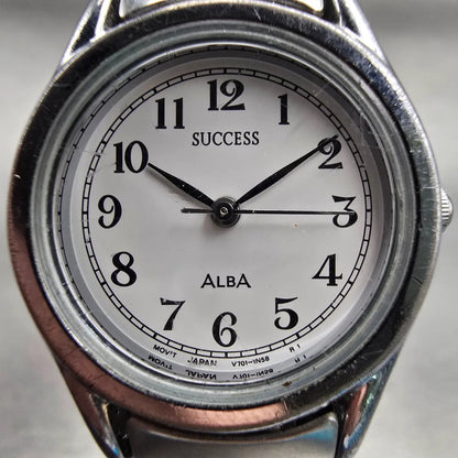 Seiko Alba Success Watch Women 20mm White Dial Silver Tone V701-1L70 New Battery1