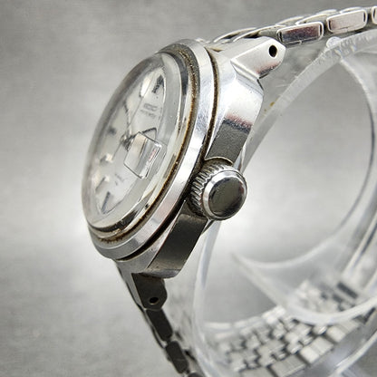 Seiko Matic Lady Watch Women 24mm White Dial Silver Tone date Round Runs VTG2