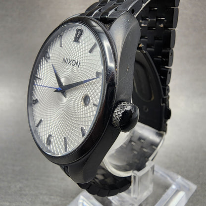 Nixon The Bullet Watch Women 38mm White Dial Black Tone Date Round New Battery2