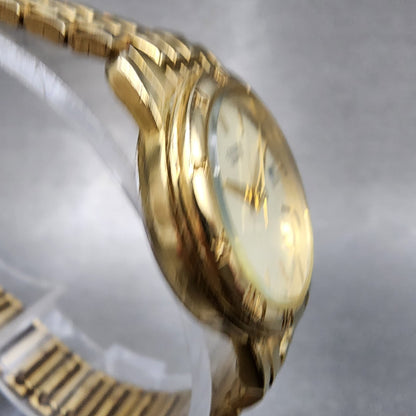 Citizen Watch Women 24mm Cream Dial Gold Tone Date Round 1012K13131 New Battery3