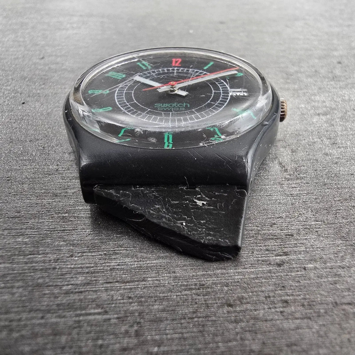 Swatch Ritz Watch Men 34mm Black Dial Black Tone Date Round GA400 New Battery5