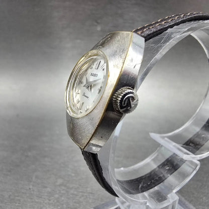 Rado Durance Watch Women 19mm Silver Dial Silver Tone Oval Manual Wind Runs VTG2