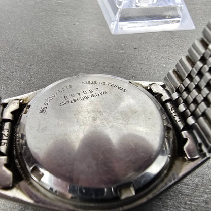 Seiko SQ Watch men 35mm Silver Dial Silver Tone Date READ!!!! 8222-8029 New Batt9
