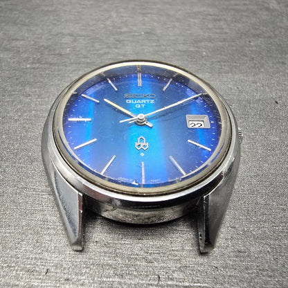 Seiko QT Watch Men 37mm Blue Dial Steel Date 3802 Movement 3802-7070 PARTS3