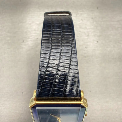 Seiko Lassale Watch Men 25mm Blue Dial Gold Tone Rectangle 7N00-5A4H New Battery4