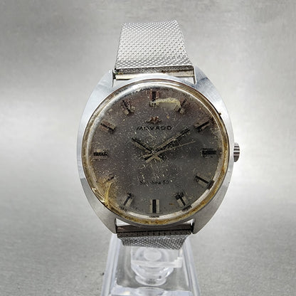 Movado Sub Sea 50 35mm Gray Dial Silver Tone Manual Wind PARTS0