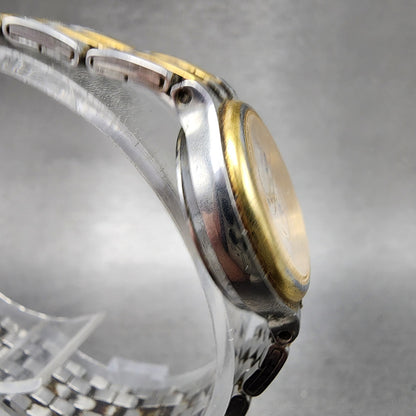 Seiko Watch Women 24mm White Dial Two Tone Date Round 7N826B29 New Battery3