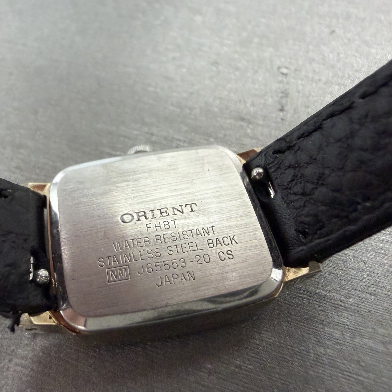 Orient Legacy Tank Watch Women 18mm Gold Dial Gold Tone Rectangle New Battery9