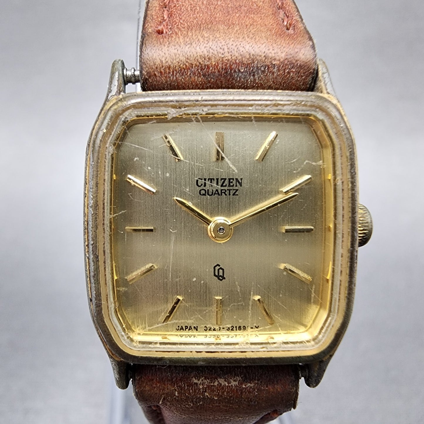 Citizen CQ Tank Watch Women 20mm Champagne Dial Gold Tone 3220320697 NewBattery1