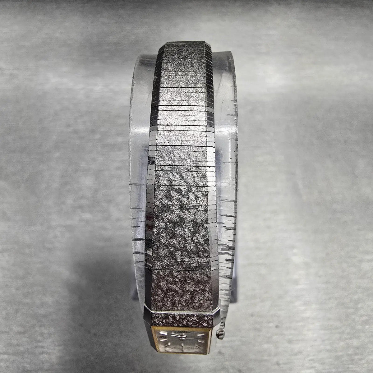 Seiko Watch Women 12mm Silver Dial Silver Rectangle 2E20-5029 New Battery VTG J14
