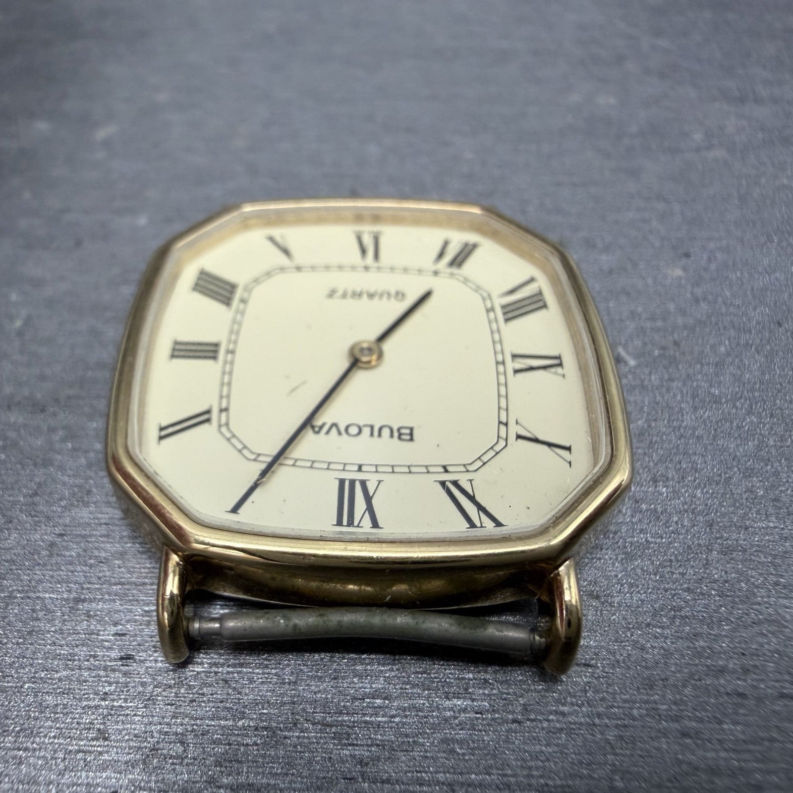 Bulova Watch Men 31mm Champagne Dial Gold Tone Octagon P0 Swiss PARTS5