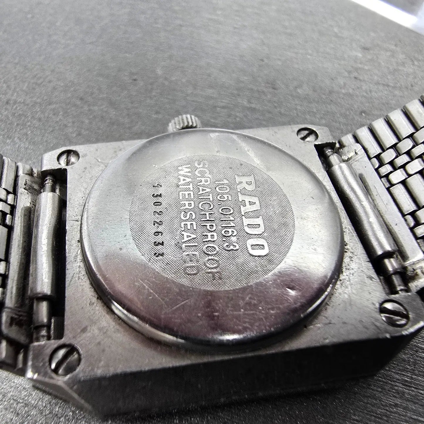 Rado Diastar Tank Watch Men 29mm Champagne Dial Silver Tone Date PARTS Vintage10