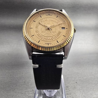 Seiko Villanova President Watch Men 36mm Gold Dial TwoTone Date 5H23-8029 NewBat5