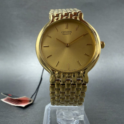 Citizen Watch Men 32mm Champagne Dial Gold Tone Round 1020-S54562 New Battery5