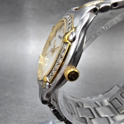 Bulova Accutron Watch Women 26mm MOP Dial Two Tone Diamonds New Batt 28R062