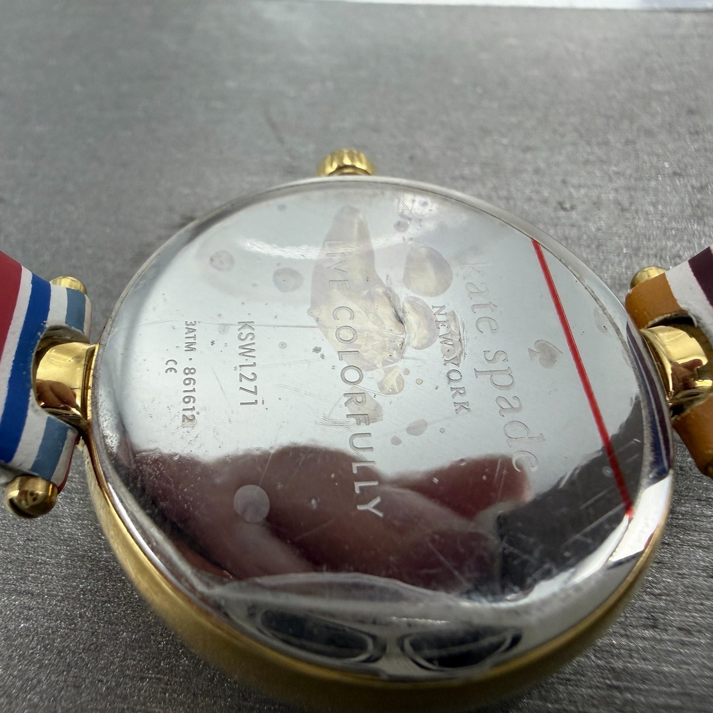 Kate Spade Holland Watch Women 34mm Blue Dial Gold Tone Round KSW1271 New Batt9