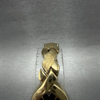 Elgin Watch Women 18mm Black Dial Gold Tone Oval Bangle New Battery VC11EG237N4