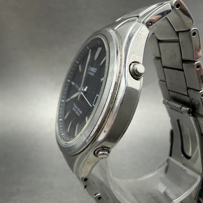 Casio Lineage Watch men 38mm Black Dial Steel Date Round Solar LIW-120 Runs2