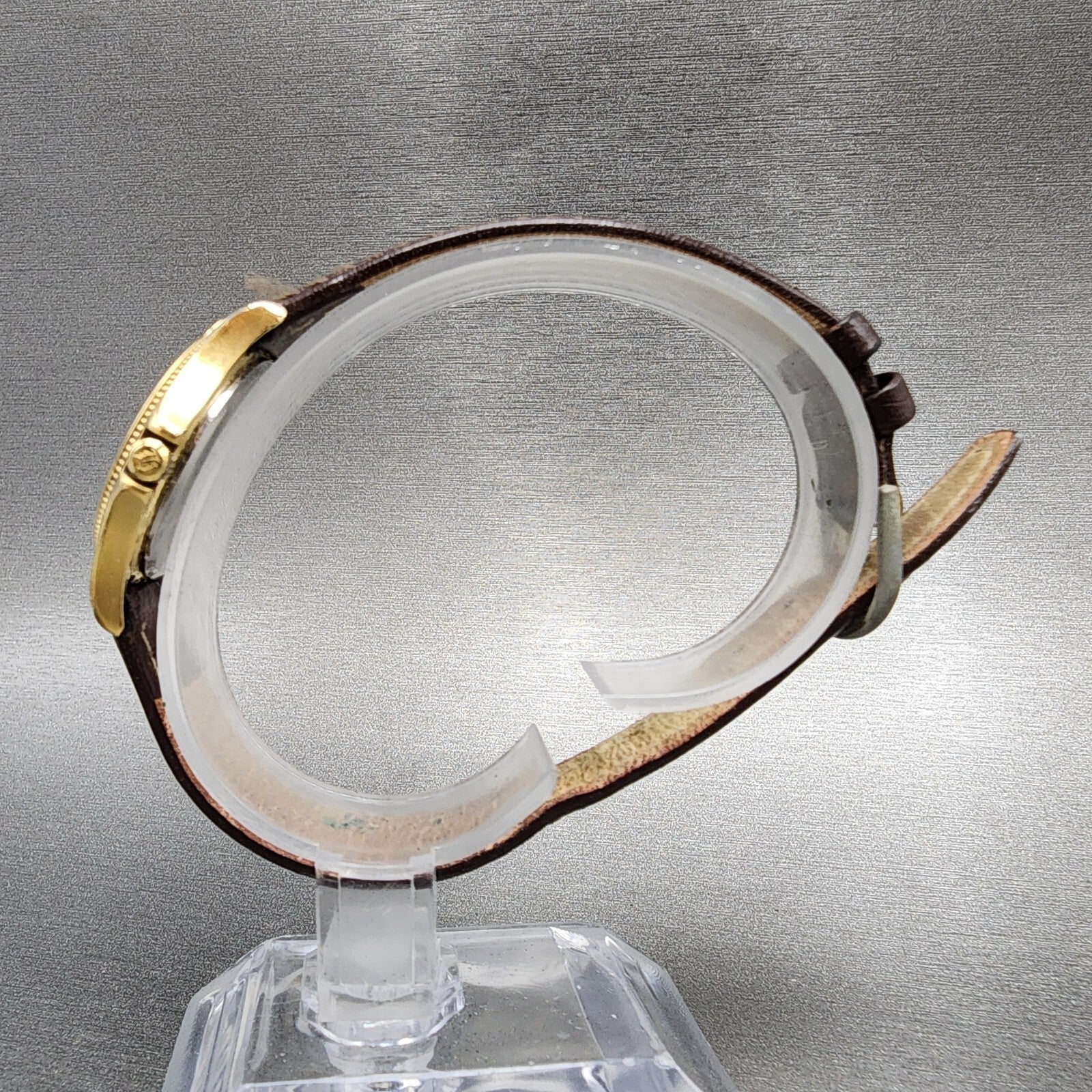 Hamilton Watch Women 26mm Silver Dial Gold Tone Date Round 8460 PARTS7