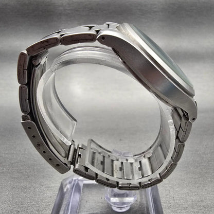 Seiko Alba Carib Watch Men 35mm Black Dial Silver Tone Daydate V743-8000 New Bat8