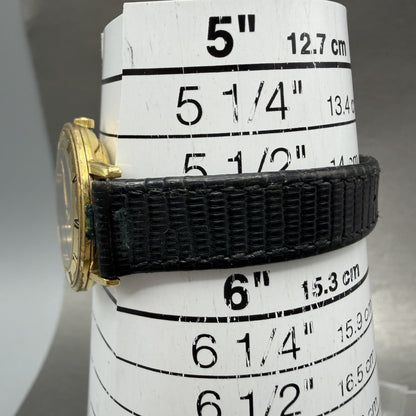 Gucci 3001L Watch Women 26mm Black Dial Gold Plated Round Vintage PARTS11