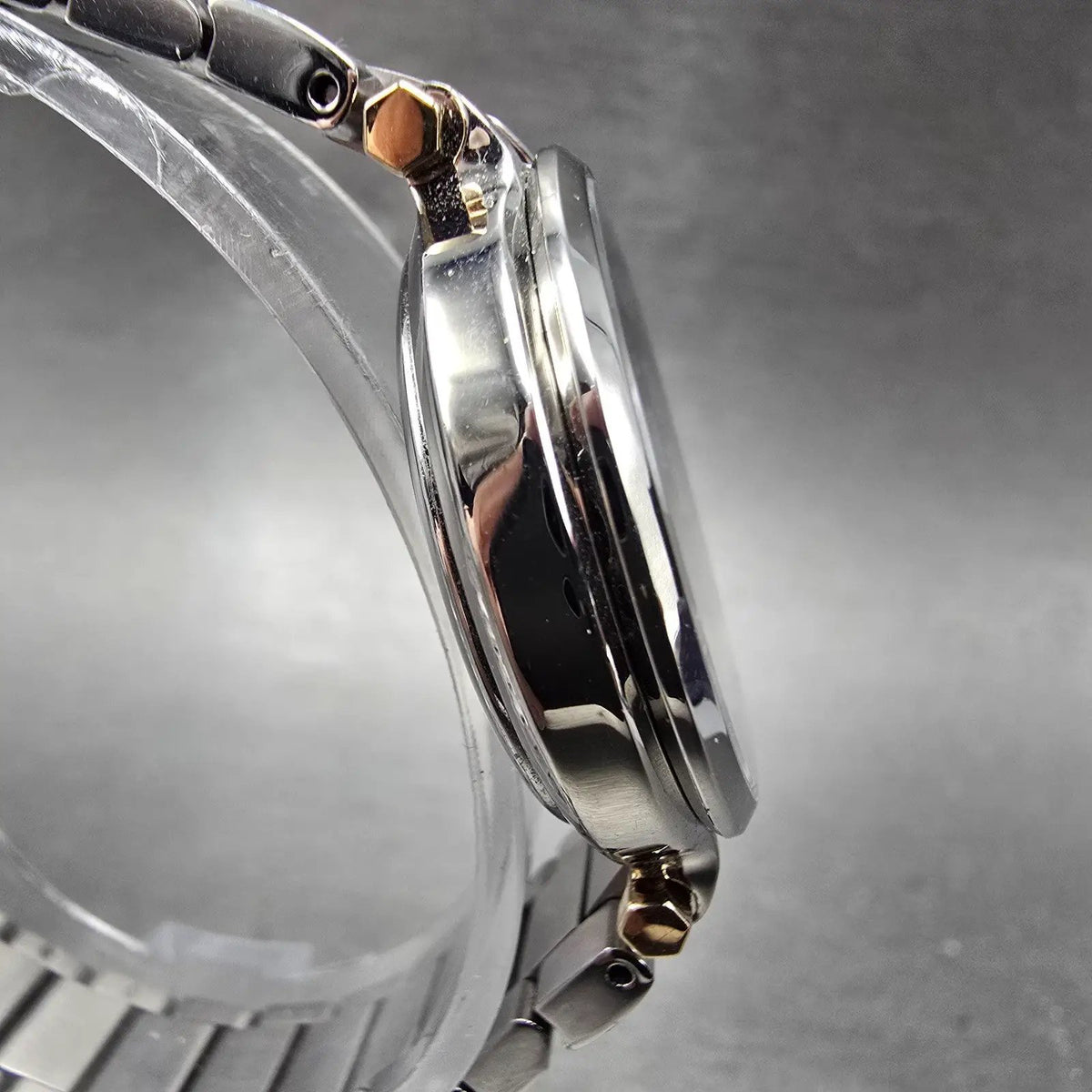 Citizen XC Atomic Solar Watch Women 29mm Black Dial Two Tone Date Round PARTS4
