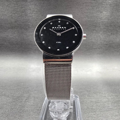 Skagen Freja Watch Women 26mm Black Dial Silver Tone Round 358SSSBD New Battery5