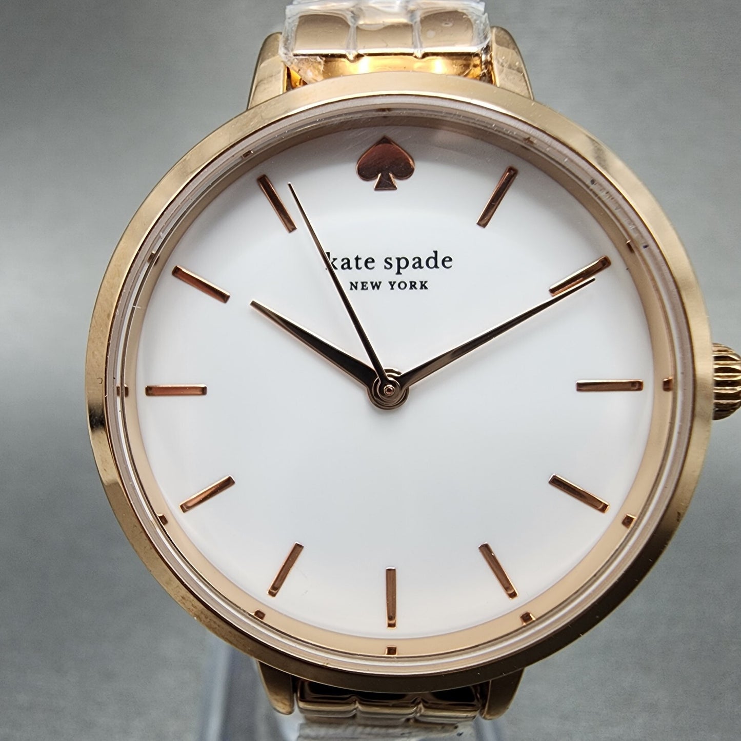 Kate Spade Metro Watch Women 30mm White Dial Rose Gold Tone Round New Battery1