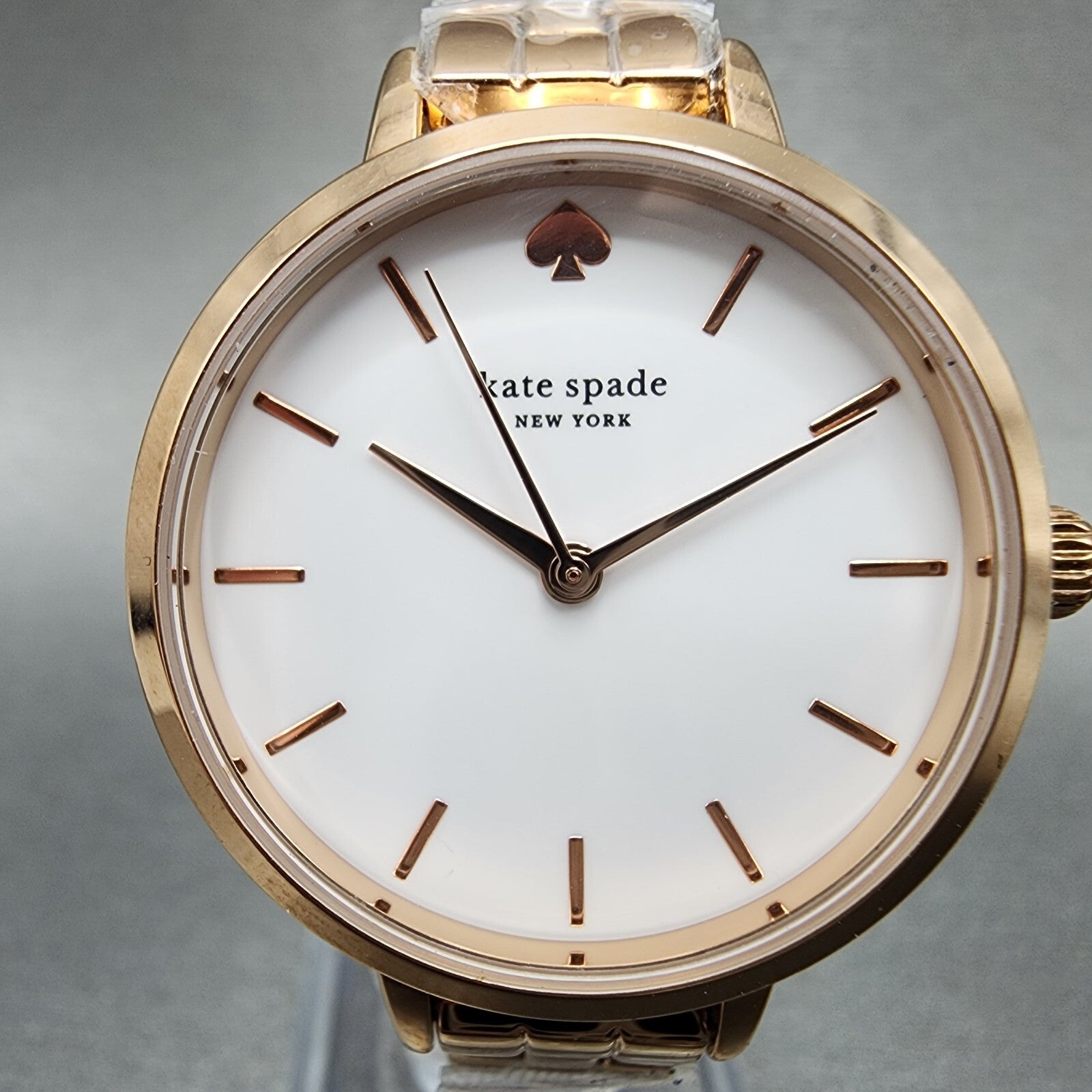 Kate Spade Metro Watch Women 30mm White Dial Rose Gold Tone Round New Battery1