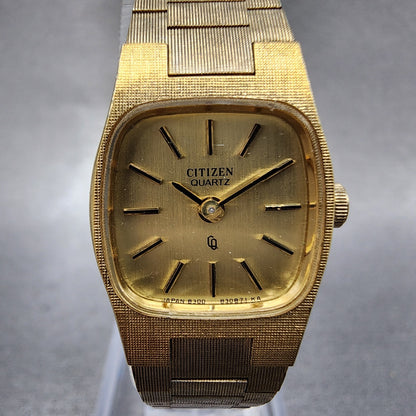 Citizen CQ Watch Women 18mm Champagne Dial Gold Tone 4830504 New Battery1
