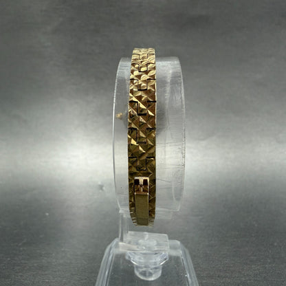 Jules Jurgenson Watch Women 18mm Champagne Dial Gold Tone Gem Stones New Battery7