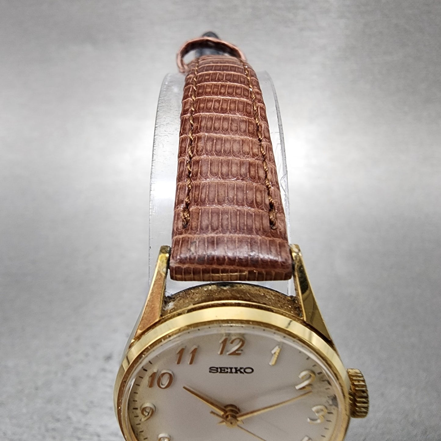 Seiko Watch Women 23mm White Dial Gold Plated Manual Wind 11040031 Runs5