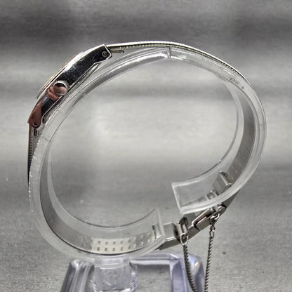 Seiko Watch Women 17mm Silver Dial Silver Tone Round 2P20-0329 New Battery VTG6