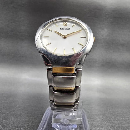 Seiko Watch Women 27mm White Dial Two Tone Round 7N00-0AD0 New Battery Vintage5
