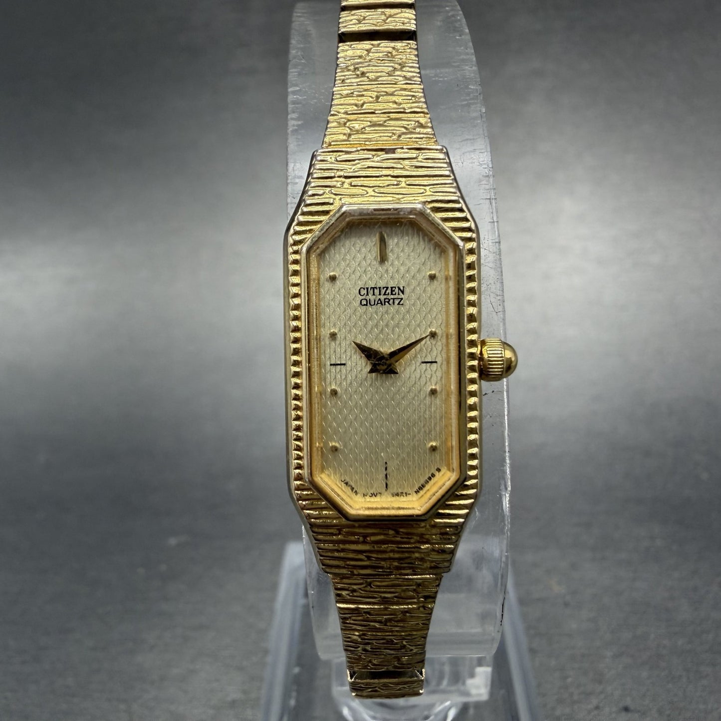 Citizen Watch Women 13mm Champagne Dial Gold Tone Octagon 5421-S64363 New Batt0