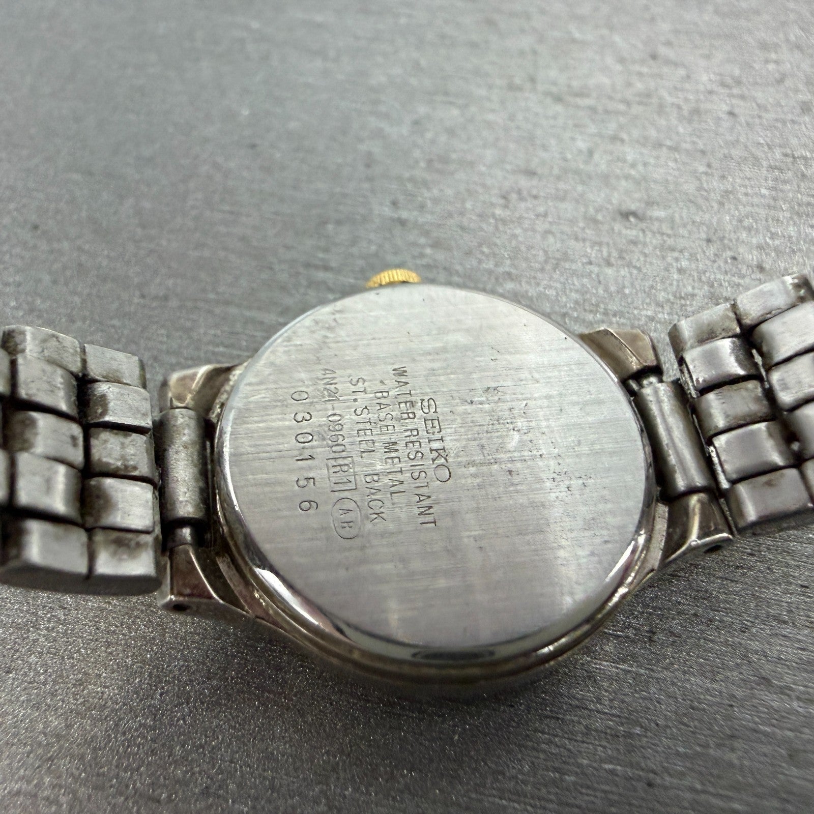 Seiko Watch Women 22mm Silver Dial Two Tone Round 4N21-0960 New Battery Vintage9