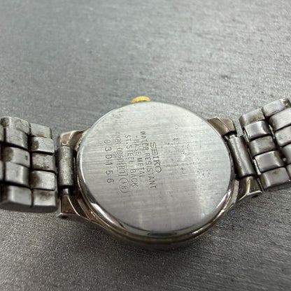 Seiko Watch Women 22mm Silver Dial Two Tone Round 4N21-0960 New Battery Vintage9
