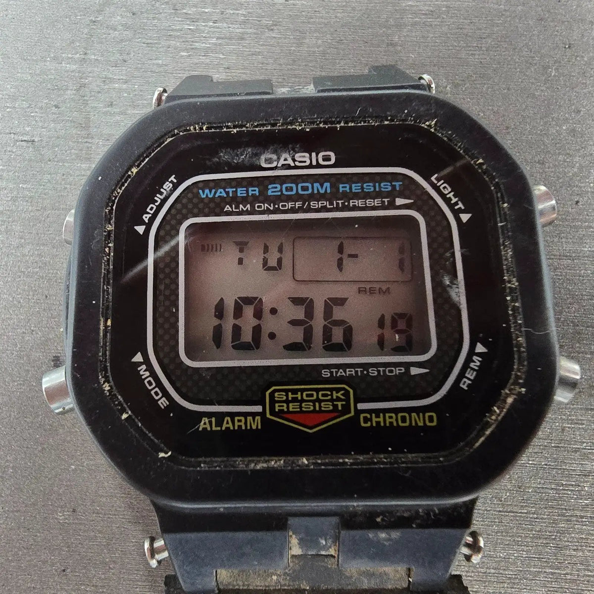 Casio G-Shock DW-5300 Watch Men 42mm Black Alarm Chronograph New Battery VTG1