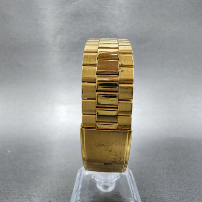Seiko Tank Watch Men 25mm Gray Dial Gold Tone Rectangle 5p315a80 New Battery7